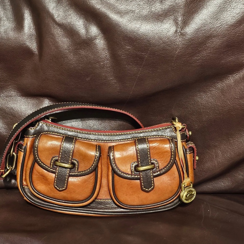 Dooney & Bourke Tan and Brown Crossbody Bag